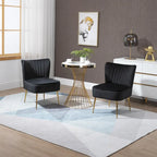 Chaises d'appoint capitonnées en velours (lot de 2)