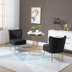 Chaises d'appoint capitonnées en velours (lot de 2)