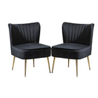 Chaises d'appoint capitonnées en velours (lot de 2)