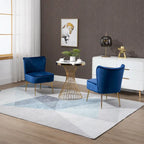 Chaises d'appoint capitonnées en velours (lot de 2)