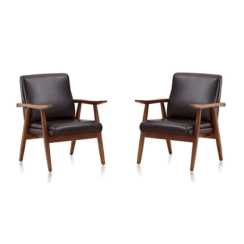  ArchDuke Amber Faux Leather Accent Chair (Set of 2)