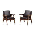  ArchDuke Amber Faux Leather Accent Chair (Set of 2)