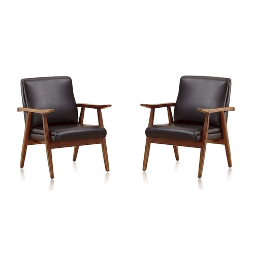  ArchDuke Amber Faux Leather Accent Chair (Set of 2)