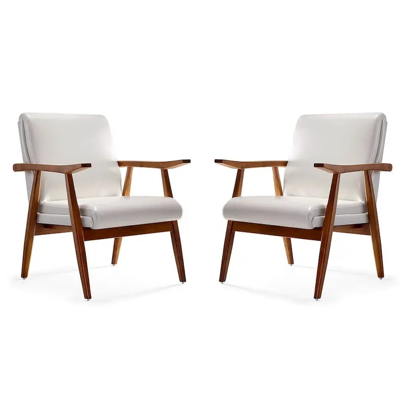 Fauteuil d'appoint en similicuir ambré (Lot de 2)