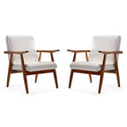 Fauteuil d'appoint en similicuir ambré (Lot de 2)