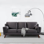Canapé 3 places en velours avec coussin rembourré de 15 cm pour salon/appartement/bureau