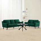Canapé 3 places en velours avec coussin rembourré de 15 cm pour salon/appartement/bureau