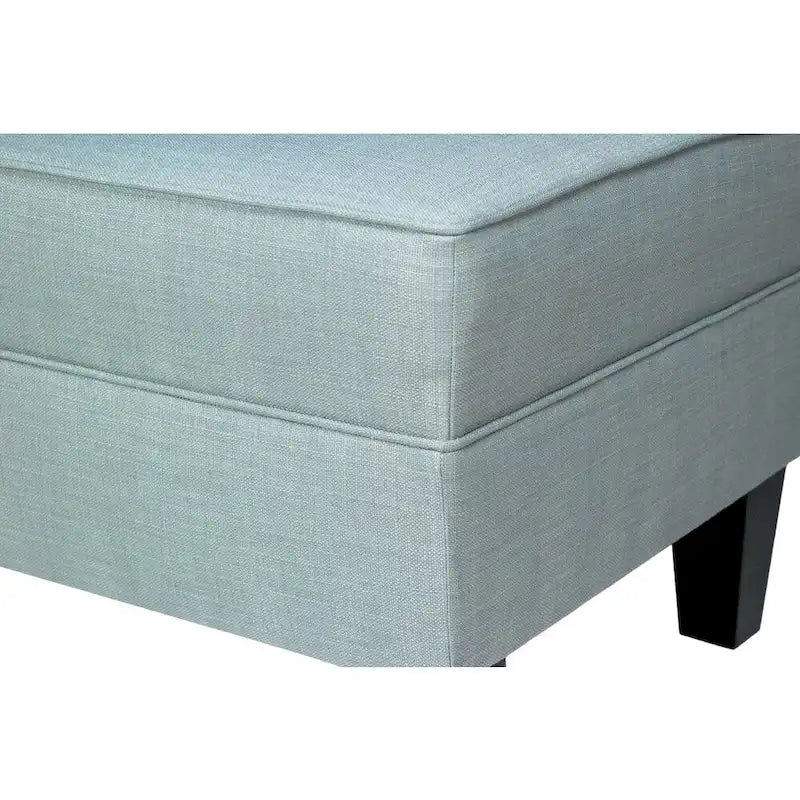 Ottoman capitonné en tissu carré avec passepoil
