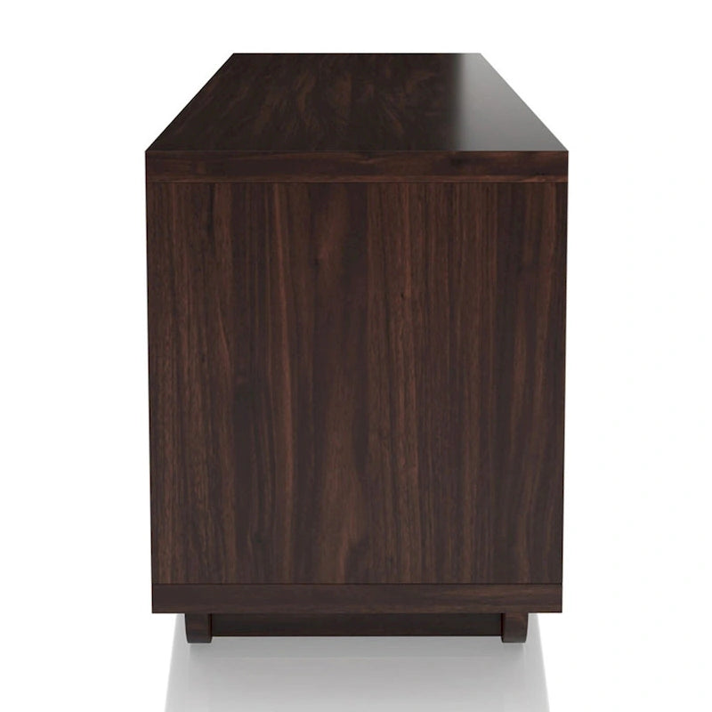 Meuble TV console multifonctionnel contemporain marron de 160 cm