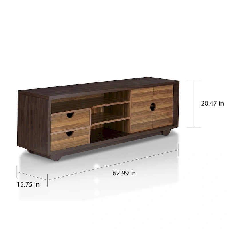 Meuble TV console multifonctionnel contemporain marron de 160 cm