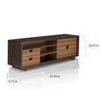 Meuble TV console multifonctionnel contemporain marron de 160 cm
