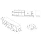 Meuble TV console multifonctionnel contemporain marron de 160 cm