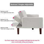Canapé futon en PU pour salon, canapé-lit convertible en similicuir, capitonné, pour chambre à coucher