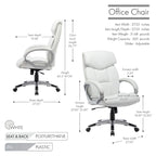 Fauteuil de bureau de direction, cuir PU, roulettes