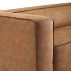 Canapé moderne en cuir mélangé marron - 89,8 L x 38,2 P x 27,2 H