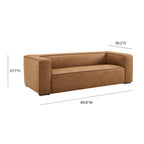 Canapé moderne en cuir mélangé marron - 89,8 L x 38,2 P x 27,2 H