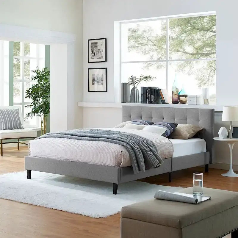  Lucille Upholstered Queen Platform Bed