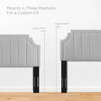 Lit plate-forme Queen en velours performant