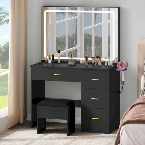  35.4 Vanity Built-In Outlets with Lighted Mirror - 53.5 H X 35.4 W X 15.7 D