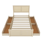 Lit plateforme en bois pleine grandeur avec rangement