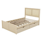 Lit plateforme en bois pleine grandeur avec rangement
