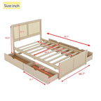 Lit plateforme en bois pleine grandeur avec rangement