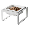 Gamelle simple pour animaux – Deux styles, acier et céramique, haute, 1,25 L – L 15,5 x l 15 x H 10 cm