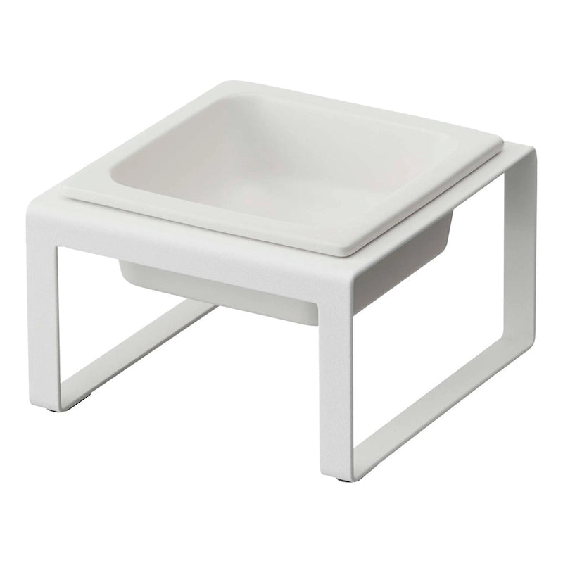Gamelle simple pour animaux – Deux styles, acier et céramique, haute, 1,25 L – L 15,5 x l 15 x H 10 cm