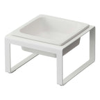 Gamelle simple pour animaux – Deux styles, acier et céramique, haute, 1,25 L – L 15,5 x l 15 x H 10 cm