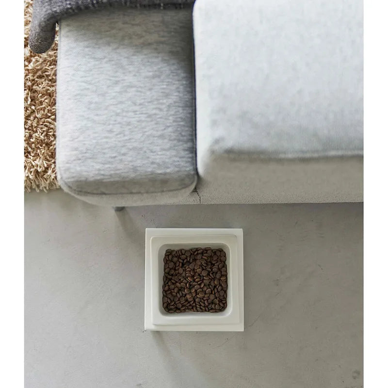 Gamelle simple pour animaux – Deux styles, acier et céramique, haute, 1,25 L – L 15,5 x l 15 x H 10 cm