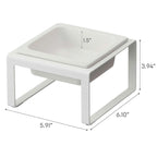 Gamelle simple pour animaux – Deux styles, acier et céramique, haute, 1,25 L – L 15,5 x l 15 x H 10 cm