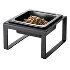 Gamelle simple pour animaux – Deux styles, acier et céramique, haute, 1,25 L – L 15,5 x l 15 x H 10 cm