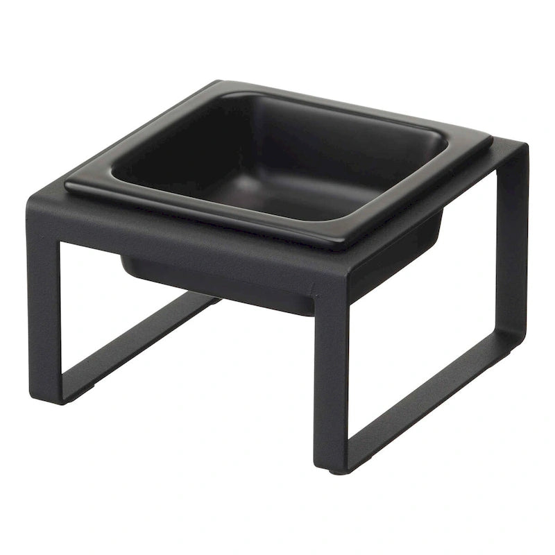 Gamelle simple pour animaux – Deux styles, acier et céramique, haute, 1,25 L – L 15,5 x l 15 x H 10 cm