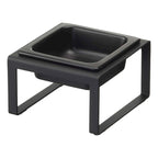 Gamelle simple pour animaux – Deux styles, acier et céramique, haute, 1,25 L – L 15,5 x l 15 x H 10 cm