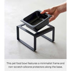 Gamelle simple pour animaux – Deux styles, acier et céramique, haute, 1,25 L – L 15,5 x l 15 x H 10 cm