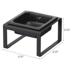 Gamelle simple pour animaux – Deux styles, acier et céramique, haute, 1,25 L – L 15,5 x l 15 x H 10 cm