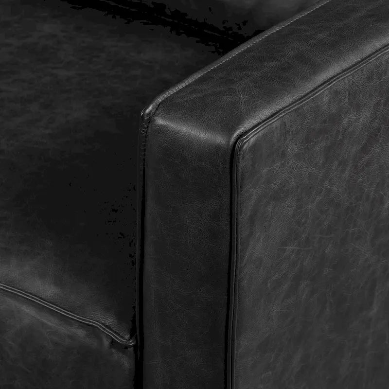 Canapé de 82,5 po – Cuir italien pleine fleur véritable
