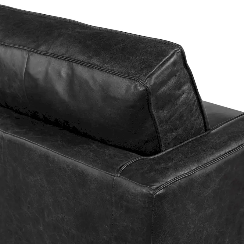 Canapé de 82,5 po – Cuir italien pleine fleur véritable