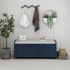 Banc à chaussures de rangement avec 3 portes à volets et coussin amovible