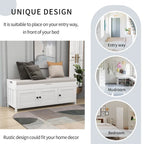 Banc à chaussures de rangement avec 3 portes à volets et coussin amovible
