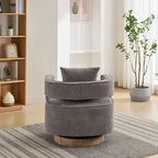 Fauteuil pivotant d'appoint à dossier ouvert 29,1W avec base patinée