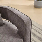 Fauteuil pivotant d'appoint à dossier ouvert 29,1W avec base patinée