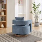 Fauteuil pivotant d'appoint à dossier ouvert 29,1W avec base patinée