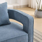 Fauteuil pivotant d'appoint à dossier ouvert 29,1W avec base patinée