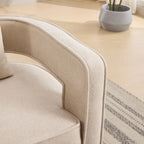 Fauteuil pivotant d'appoint à dossier ouvert 29,1W avec base patinée