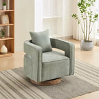 Fauteuil pivotant d'appoint à dossier ouvert 29,1W avec base patinée