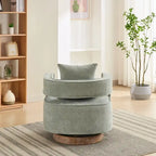 Fauteuil pivotant d'appoint à dossier ouvert 29,1W avec base patinée