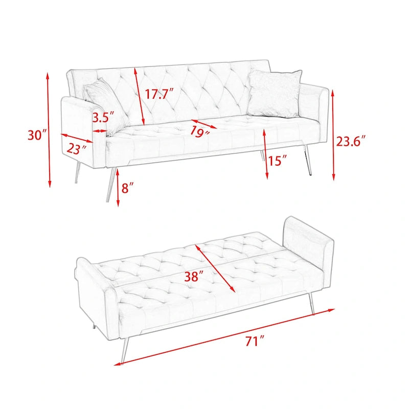 Canapé-lit double pliable 71 convertible pour salon