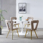 Lot de 4 chaises modernes avec pieds en tube de fer, coussins moelleux et dossier confortable, idéales pour salle à manger et salon
