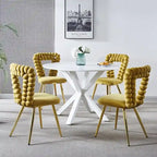 Lot de 4 chaises modernes avec pieds en tube de fer, coussins moelleux et dossier confortable, idéales pour salle à manger et salon